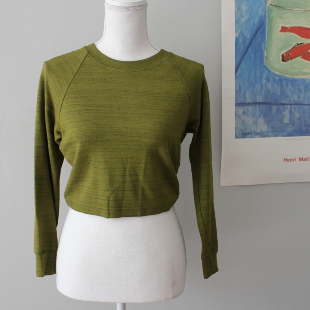 American Apparel Crop Green Long Sleeve